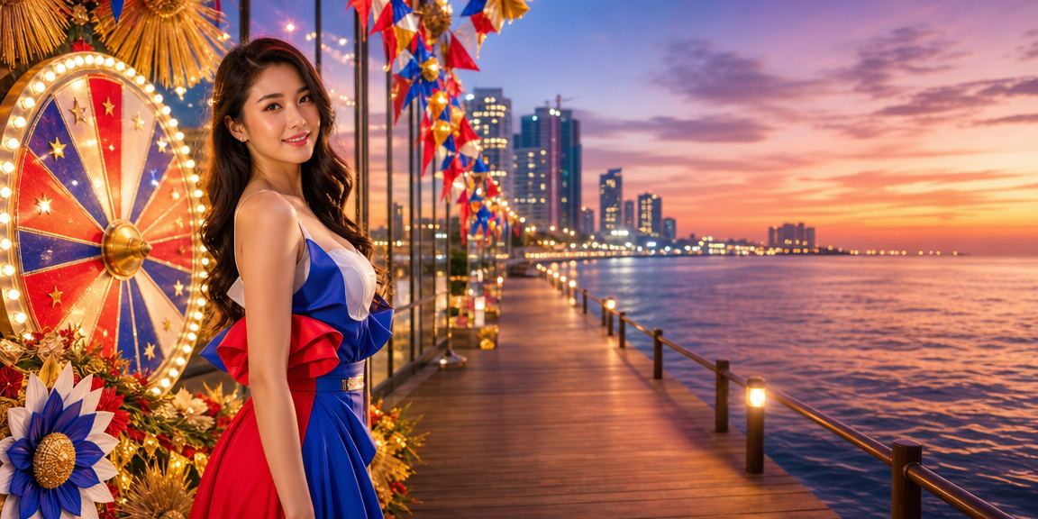 ji99 Live Roulette with Manila Bay and Pahiyas festival backdrop